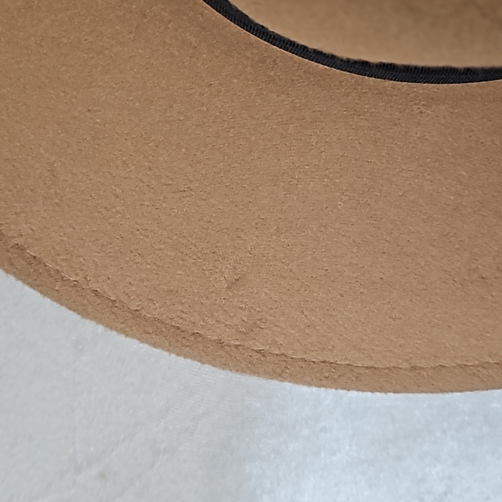 Felt Hat Wide Brim by CoG Tan with Black Ribbon VGUC - Picture 6 of 12